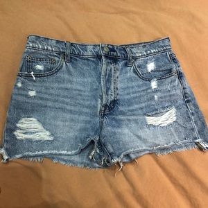 Gap, distressed denim shorts, size 27, light wash